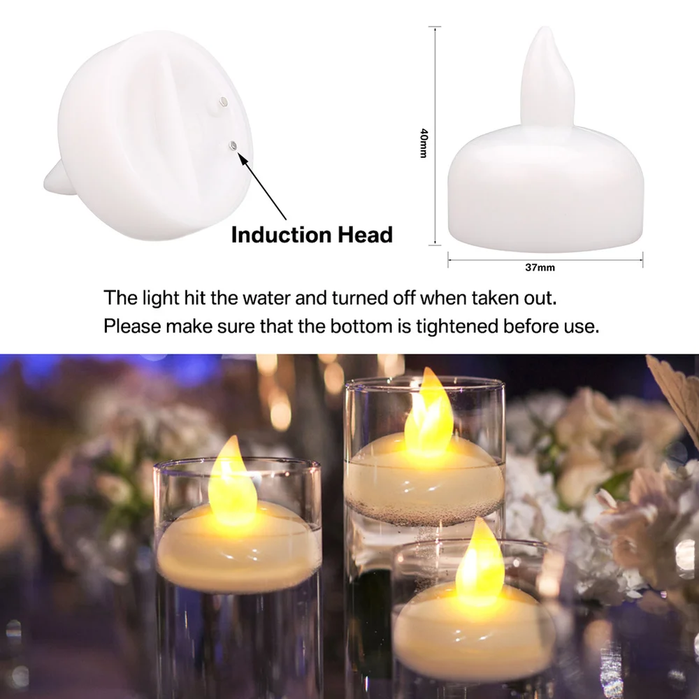 Vlamloze Drijvende Kaars Waterdichte Flickering Theelichtjes Wit Led Kaarsen Voor Zwembad Bad Wedding Party Decor|Kaarsen| AliExpress