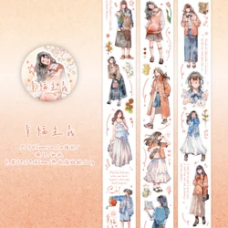 Aesthetic Creative Girl Character Washi Tape for Journal and Scrapbooking (B)