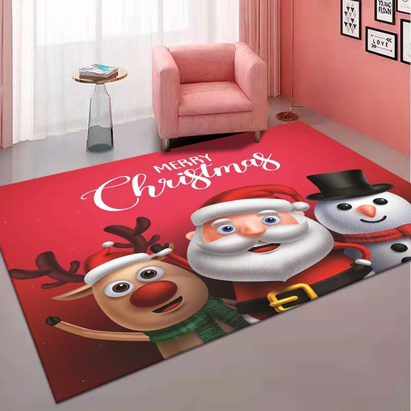 

Red carpet family holiday decoration Christmas non-slip mat Christmas carpet living room European and American style