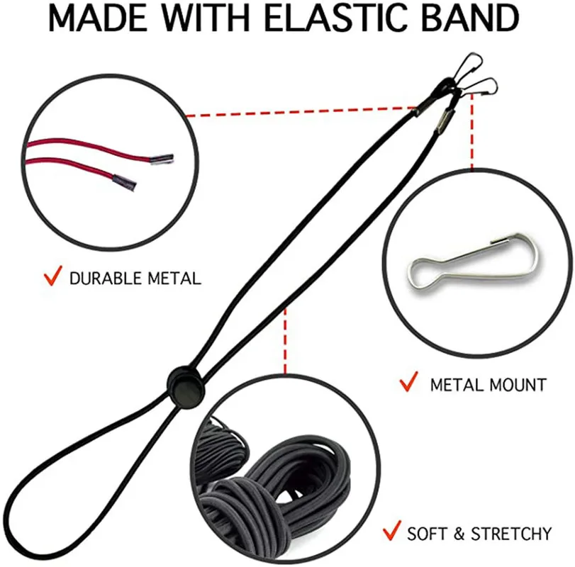 5Pcs Mask Adjustable Hanging Rope Face Mask Lanyard Anti-lost Face Cover Lanyard Ear Holder Neck Hang Rope with Hook