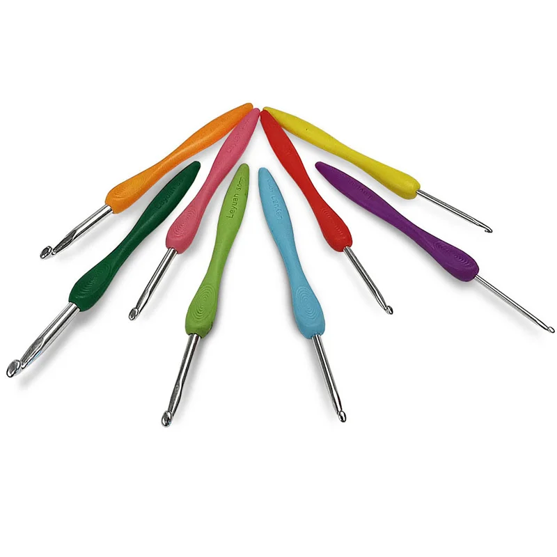 알루미늄 크로셰 바늘 쿠션 손잡이, 뜨게 바늘, 2.5-6.0mm, 세트당 8 개