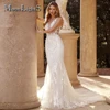 Moonlight Bohe Mermaid Wedding Dresses for Women Button Court Train Lace Appliques Vestidos De Novia for Brides Customized 1
