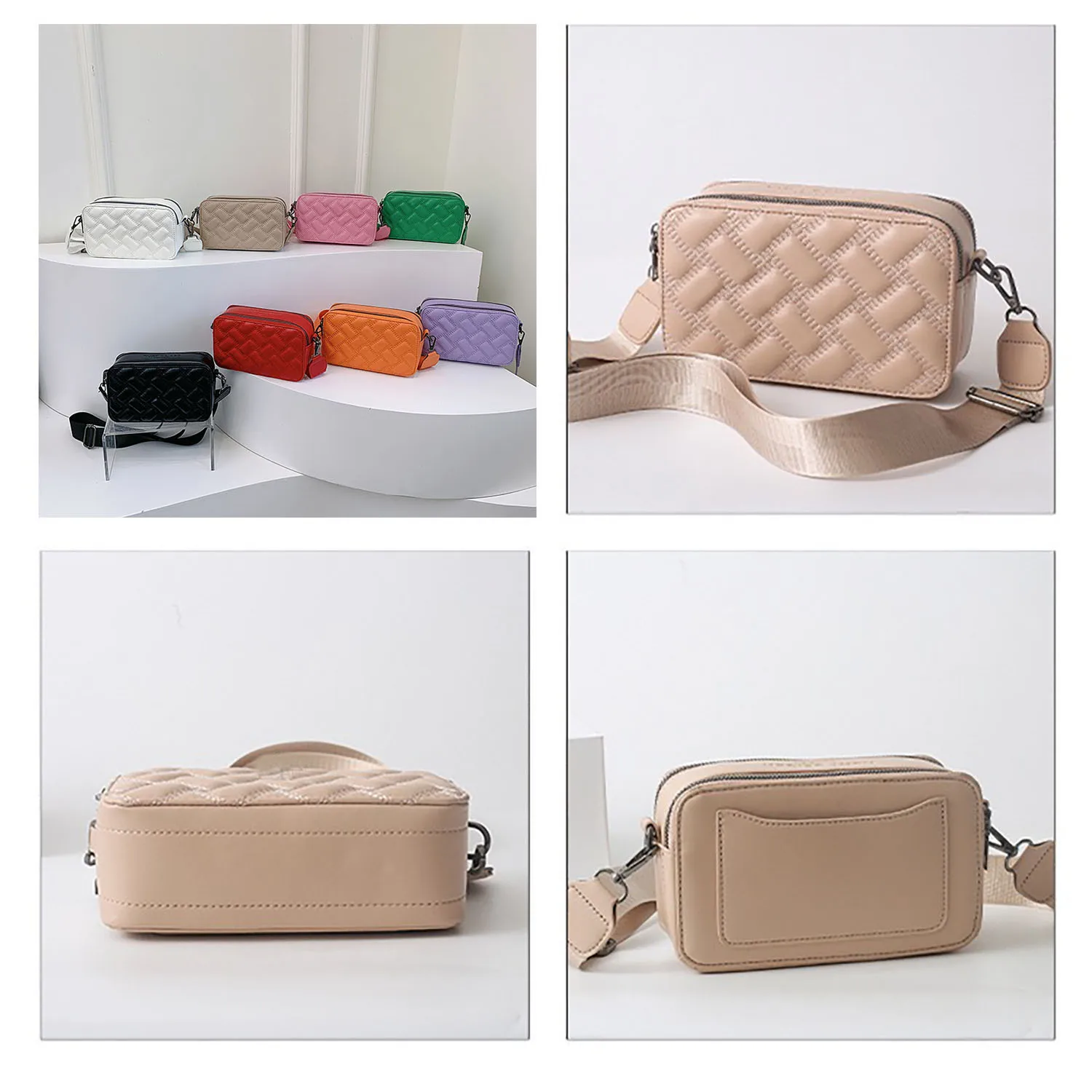 Women's K-G Shoulder Bag Designer Luxury Camera Bags Fashion Ladies Zip Letter Small Square Bag