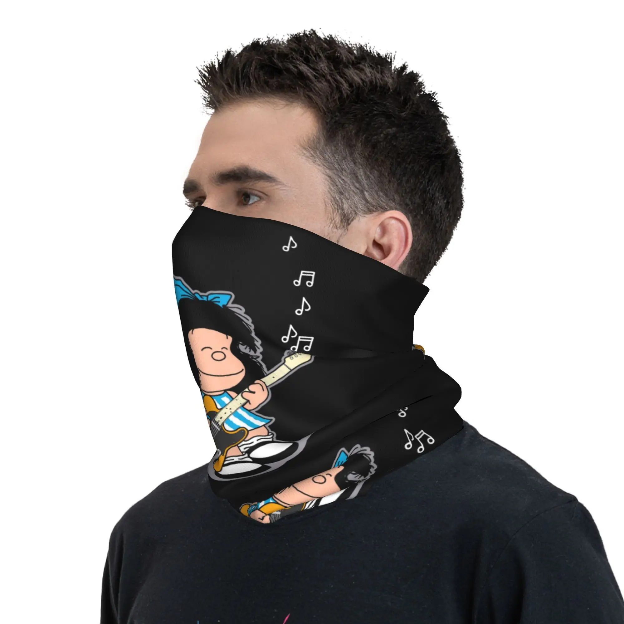 Mafalda Quino Comics Neck Gaiter Women Men UV Protection Winter Classic Cartoon Manga Bandana Scarf for Ski