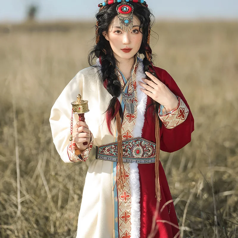 

Women Daily Autumn And Winter Chinese Improved Style Han Elements Tibetan Clothing Ethnic Style Han Clothing Dance Costumes