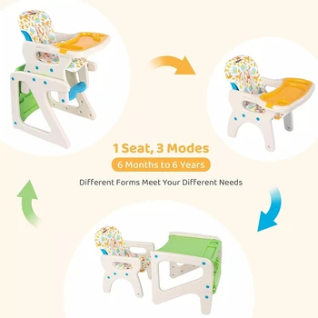 3-in-1 Adjustable High Chair For Babies And Toddlers