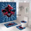 Anime Avengers Spiderman Shower Curtain Carpet Toilet Cover Cartoon Bath Mat Rug Pad Set Bathroom Decor Kids Gifts 1