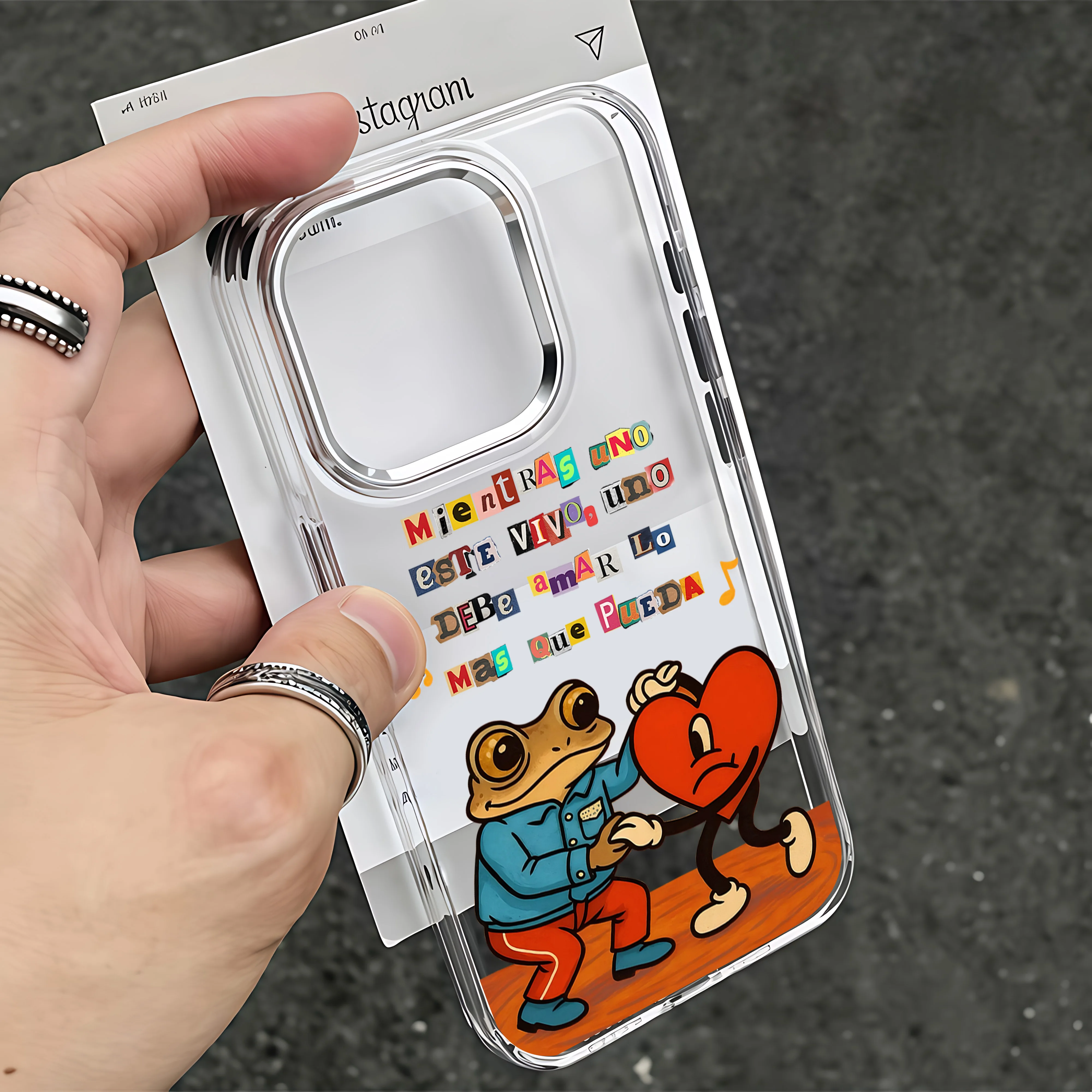 รูปสินค้า เคส iPhone ลาย B-Bad Bunny ป้องกันแรงกระแทก ใส นุ่ม สำหรับ iPhone 16/17 Pro Max และรุ่นอื่นๆ