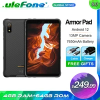 Ulefone Armor Pad Rugged Tablet 4GB RAM 64GB ROM 7650mAh 8.0'' HD+ Display 4G Android 12 Tablet Phone IP68/IP69K 13MP Camera 1