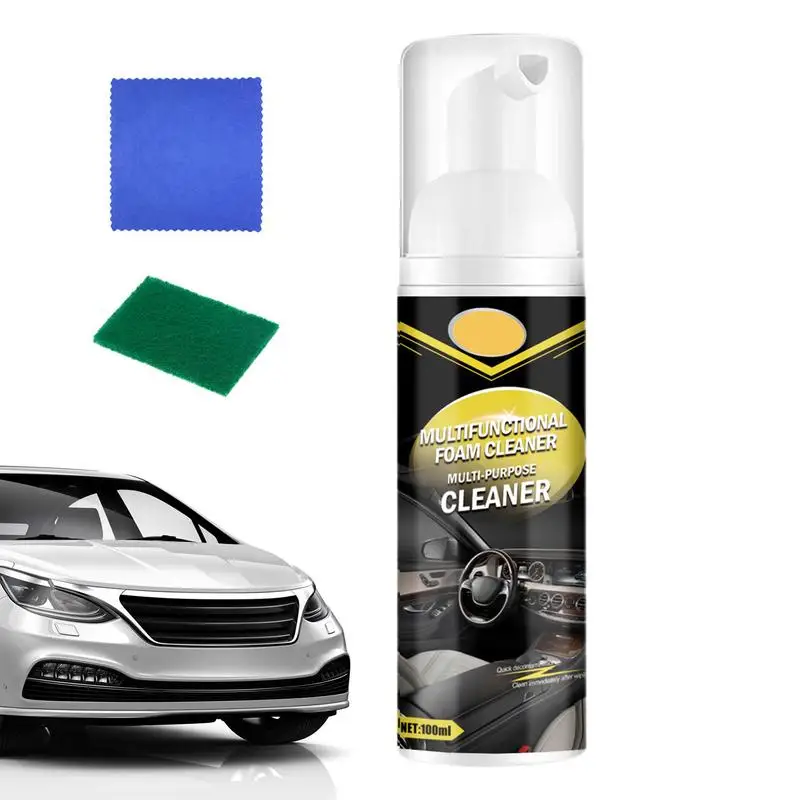 

Interior Car Cleaner Spray 100ml Waterproof UV-resistant Auto Parts Refurbish Agent Vehicles Refurbish Agent With Cleaning Cloth