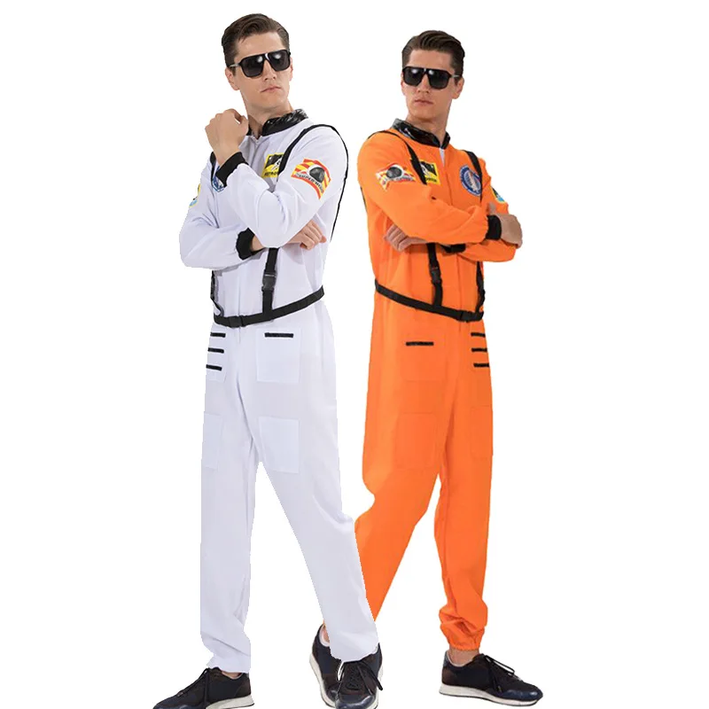 

Men Stage Performance Pilot Uniforms Adults Women Holiday Halloween Party Role-playing Jumpsuit Outfit