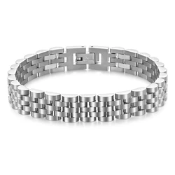 Trendy Minimalist Gold - Plated Stainless Steel Bracelet - Elegant Jewelry Gift - 20cm (Silver Color)