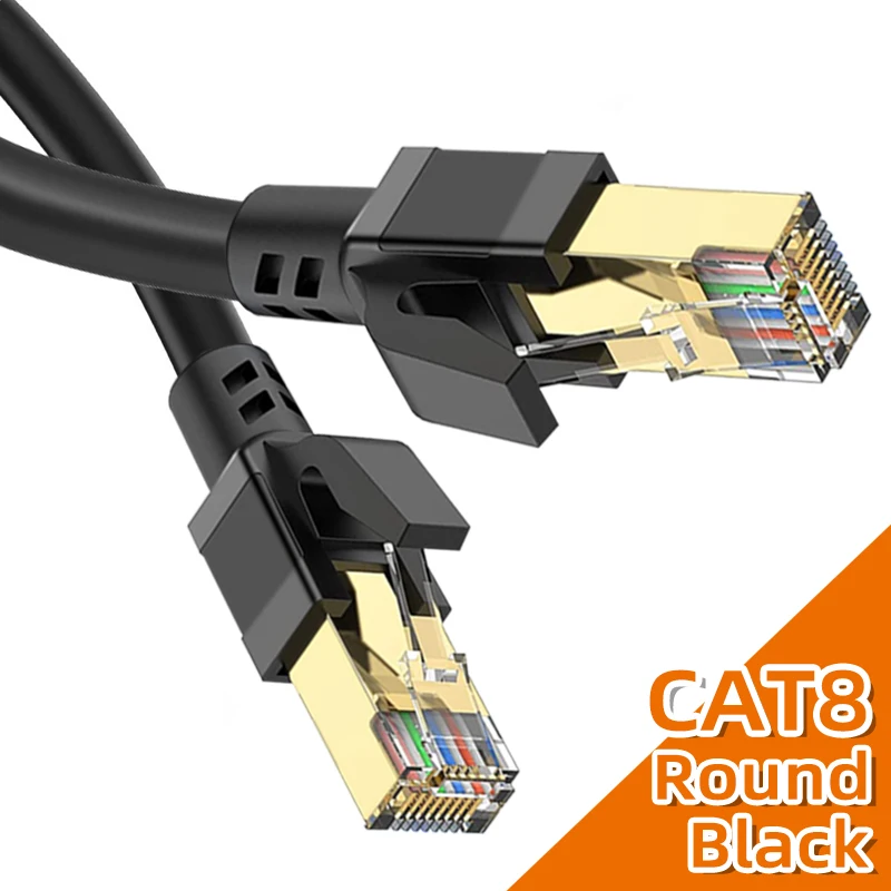 CAT 8-Round-Black