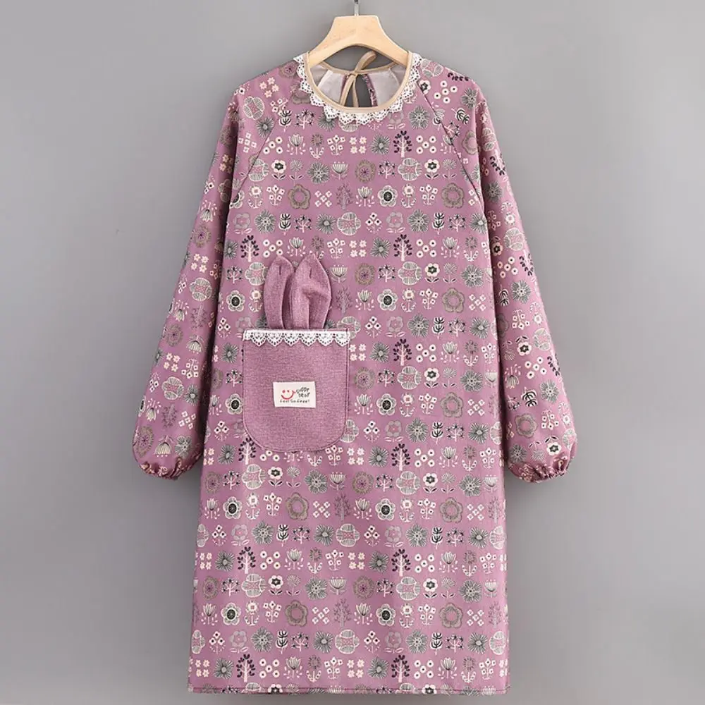 2Pcs Canvas Kitchen Cooking Apron Breathable Protective Long Sleeve Apron Adjustable Household Suspender Work Dress BBQ