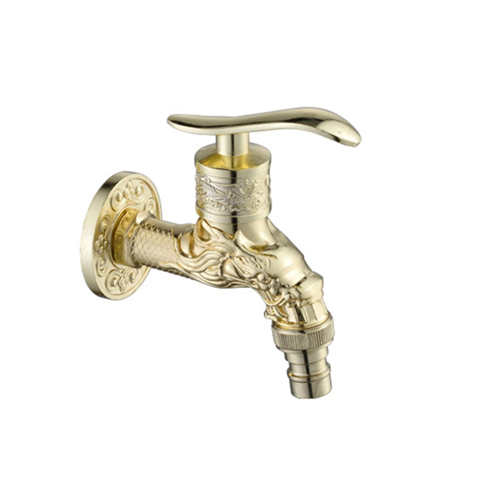 

Carved Wall Tap Decorative Outdoor Garden Faucet Washing Machine Mop Tap Zinc Alloy Retro Tap Bibcock