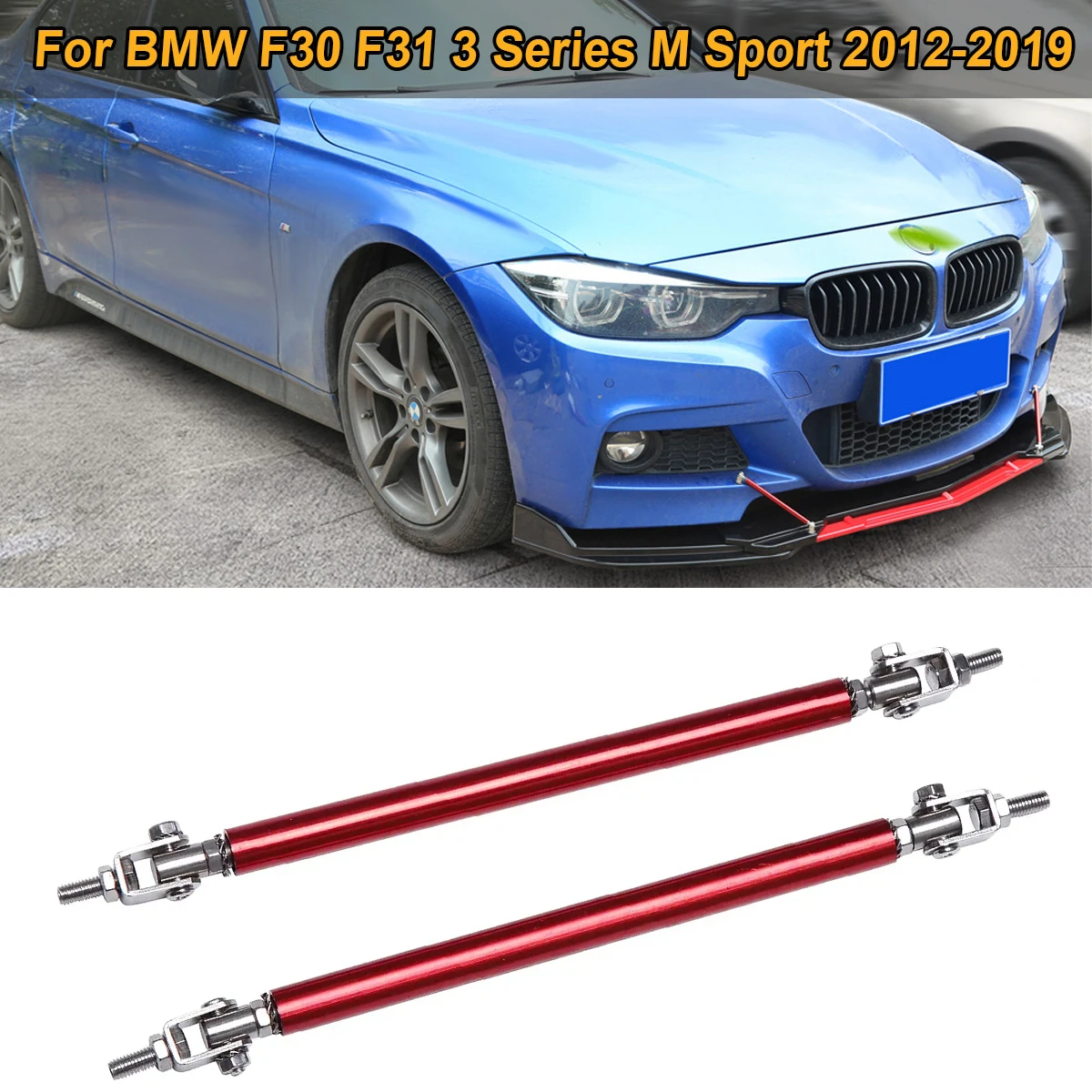 UniversalFrontBumperLipSplitterStrutRodTieSupportBarForBMW