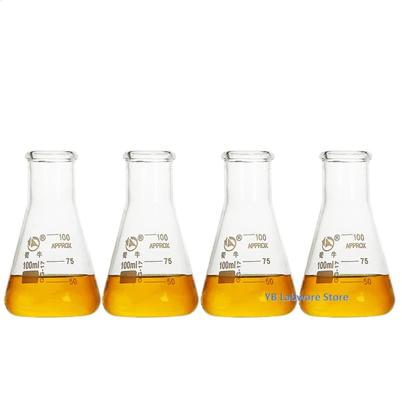 Borosilicate Glass Straight Wide Neck Conical Triangular Flask 50ml To 1000ml 1PC for Lab Chemical Equipment
