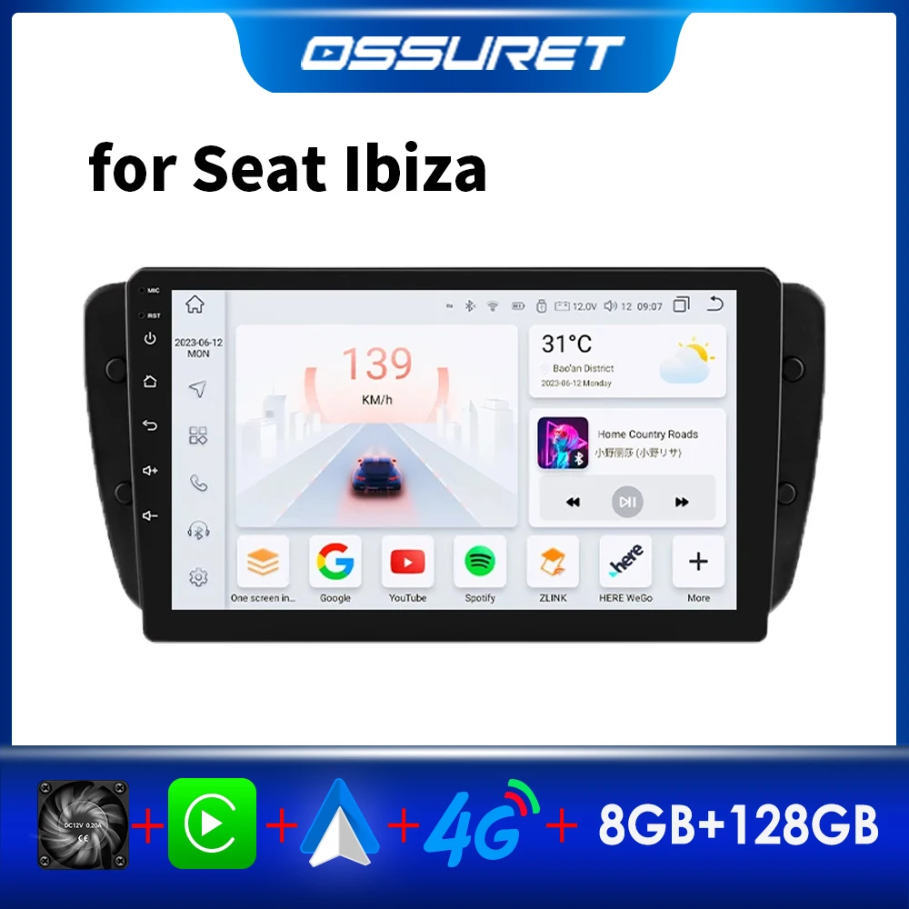 

Автомагнитола 2 Din Carplay Android для Seat Ibiza 6j 2009 2010 2012 2013 MK4 GPS-навигация экран Аудио мультимедиа WIFi 7862