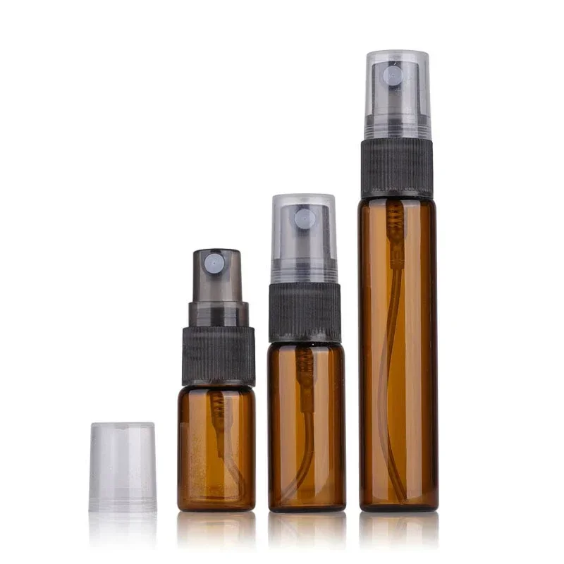 50pcs 3ml 5ml 10ml Glass Perfume Bottle kit Atomizer Container Glass Spray Bottles for Essential Oils Empty Amber clear Bottle 4