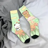 BuBu and Dudu Stockings Design Casual Socks Autumn Anti Skid Socks Men's Running Comfortable Socks 1