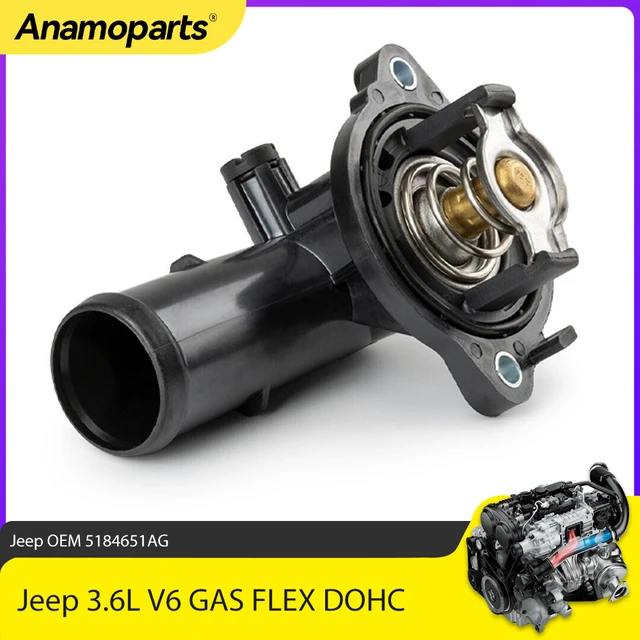 Aluminum Thermostat Housing Assembly - Upgrade Replacement For 2011-2018 Dodge Durango, Jeep Grand Cherokee & Wrangler JK 3.6L V6 - View #6
