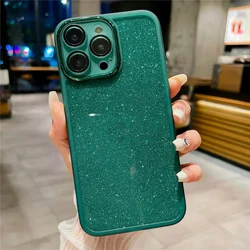 Glitter Full Lens Camera Protection Film Soft TPU Phone Case - Realme 15 pro 5G (Green)