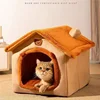 All Season Dog House Style Bed - Removable Washable Pet Bed for Small Dogs Teddy Winter Warm Cat Dog House 5