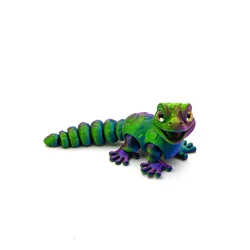 3D Printed Multi - Joint Movable Animal Miniature - Cute Sensory Toy and Home Accessory (Rainbow)