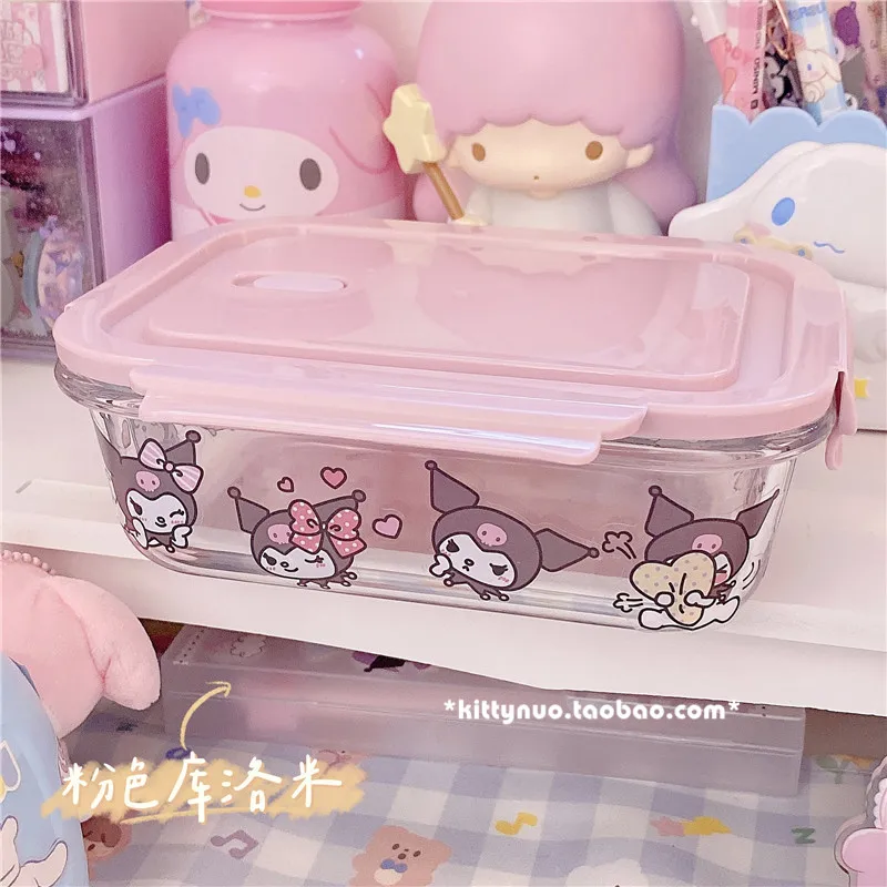 Cute Kawaii Cinnamoroll Inspired Divided Meal/ Food Glass Container wi –  PeachyBaby