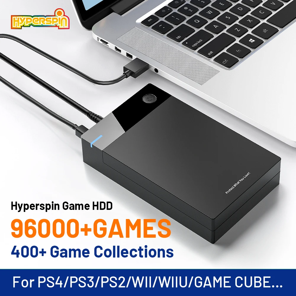Hyperspin HDD 휴대용 게임 하드 드라이브 디스크, 96000 + 레트로 게..