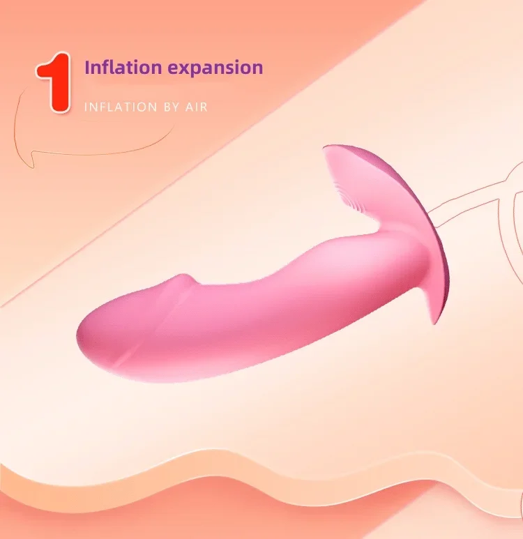 

Wearing 10 frequency strong shock inflatable false penis for female masturbation G-spot stimulation massage adult sexual props