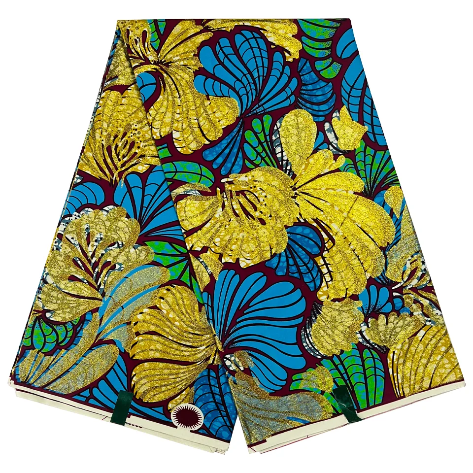 100% Cotton African Print Dutch Wax Fabric 6 Yard