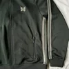 24ss Classic Butterfly Embroidery AWGE Stripes Jackets Men Women High Quality Jacket Nee dles Green Track Jacket 3