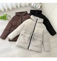 ZAROY الشتاء مقنعين الرباط رشاقته القطن وسادة مبطنة المرأة سترة الموضة سستة جيب مبطن معطف ملابس خارجية دافئة غير رسمية 6