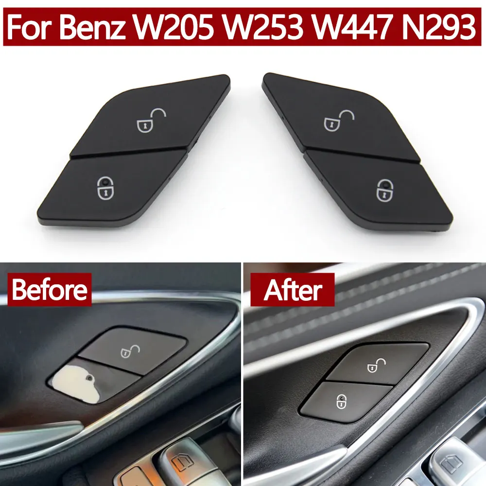 Car-Interior-Central-Door-Lock-Unlock-Switch-Button-Cover-For-Mercedes ...