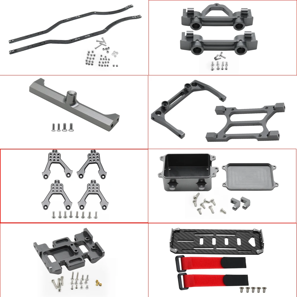 S86755ad2e3f64f90be69a852a54dea87V 1/10 RC 크롤러 카본 파이버 거더 4MM CNC 금속 자동차 섀시 프레임 바디 키트 부품 (Axial SCX10 II Rock Off Road 트럭용)