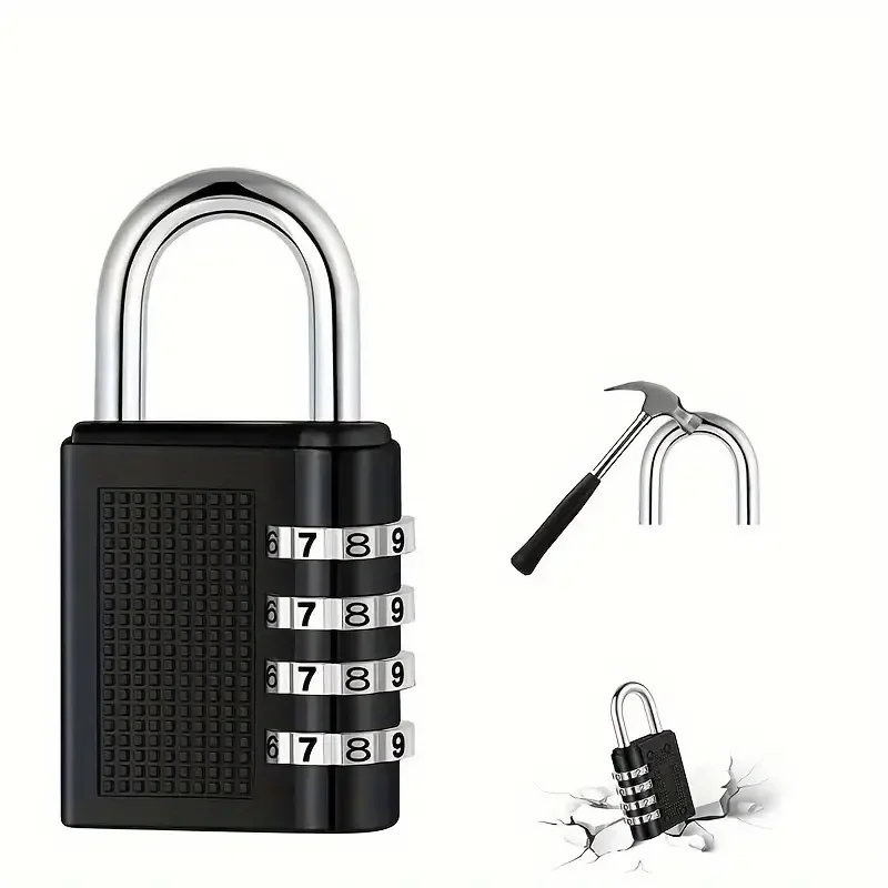 Combination Lock Resettable 4 Digit Padlock with Combination Waterproof and Heavy Duty Padlock Outdoor for School combination padlock combination locks