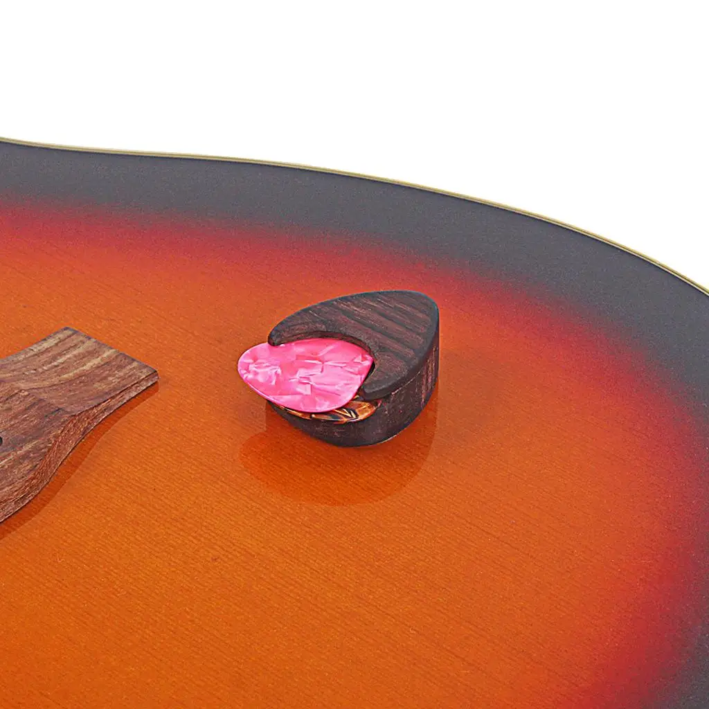 Wooden Guitar Pick Storage Box for Accessories and Plectrum Organizer Case for Acoustic Guitar Parts