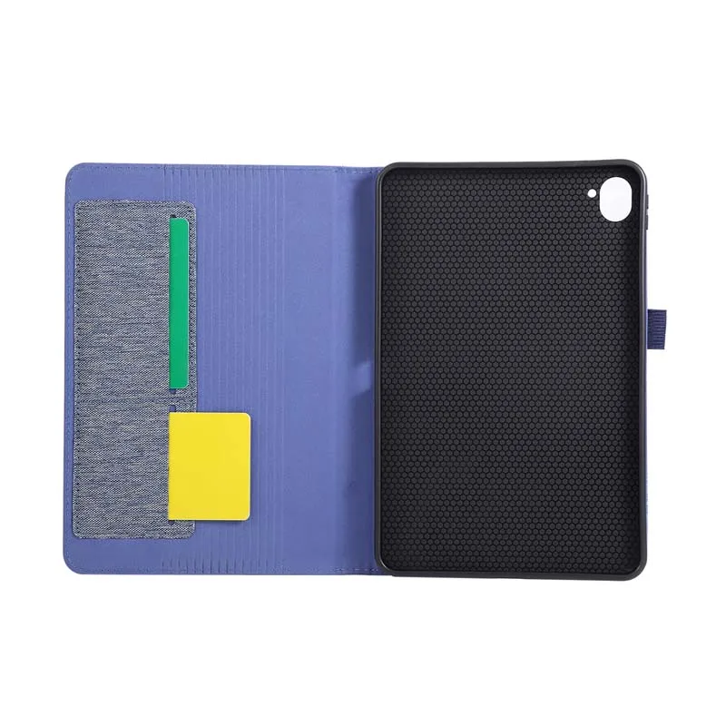 Jeans Fabric Flip Case with Stand Holder and Card Slots