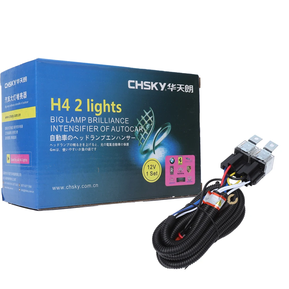 

H4 Headlight Relay Harness Headlight Relay Kit 80A 100W/140W Terminal Wiring Harness For 12V H4 Bulb Models