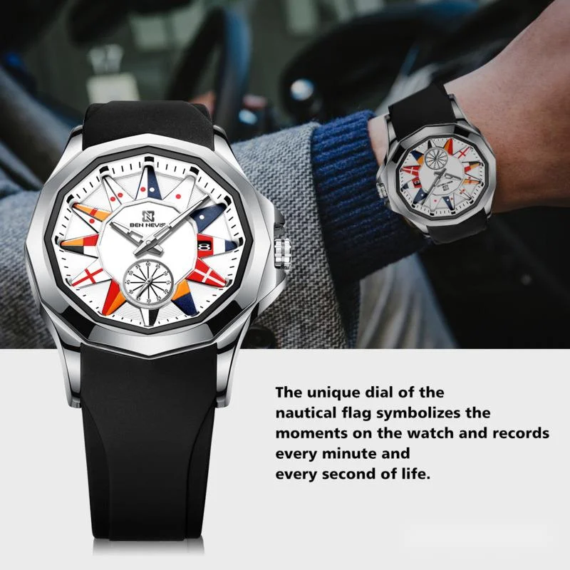 Quartz Watch For Men Reloj Hombre Sports Fashion Casual Personaliz Dial Glow Calendar 3bar Waterproof Silicone Strap Male Watch