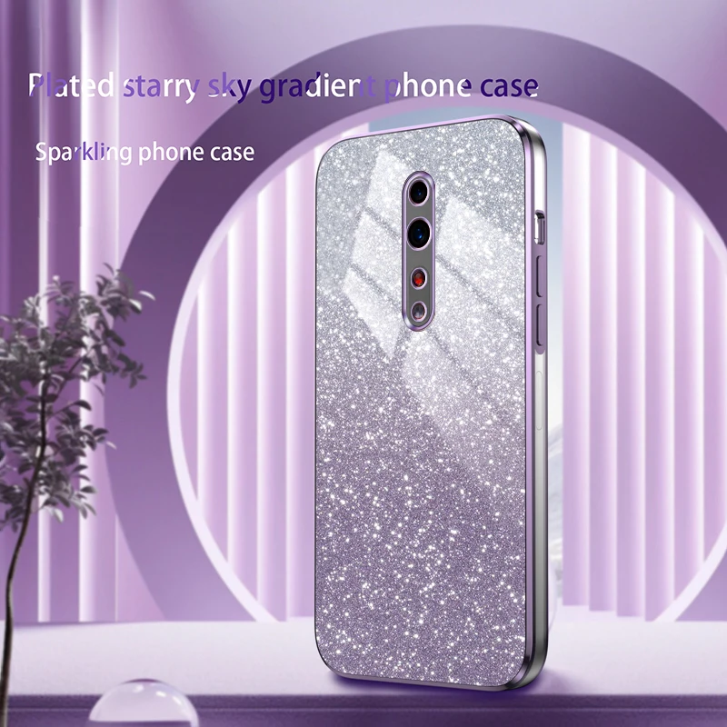 Bling Luxury Electroplate Glitter Shockproof Phone Case with Soft Bumper and Clear Back Cover