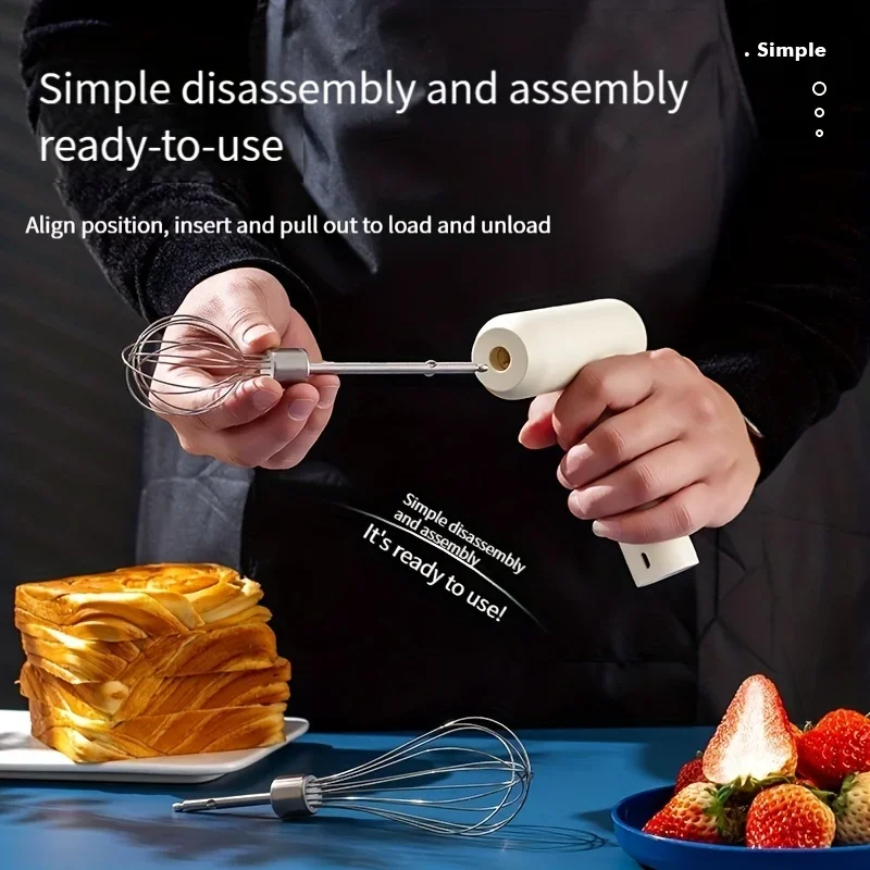 Wireless Electric Milk Frother Whisk Egg Beater USB Rechargeable Handheld Coffee Blender Milk Shaker Mixer Foamer Food Blender 6