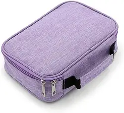 Deluxe Multifunctional Pencil Pouch with Zippered Inner Pocket, 72 - Slot Large Capacity Storage (PURPLE)