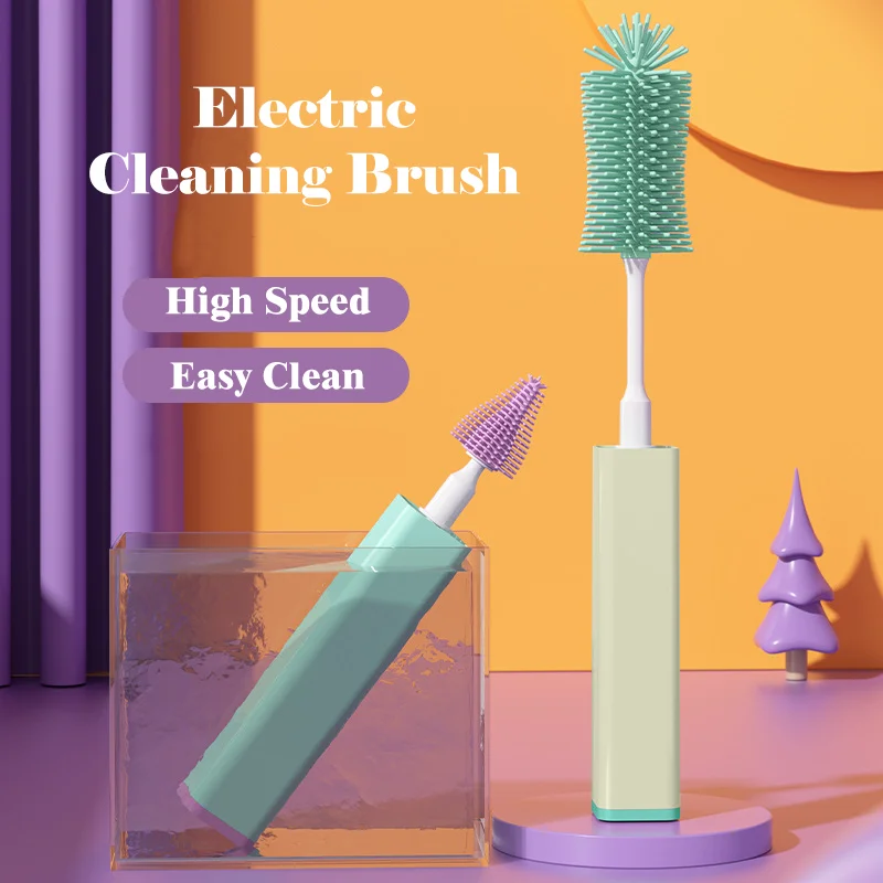 Electric Baby Bottle Cleaning Brush Set - Rechargeable Electric