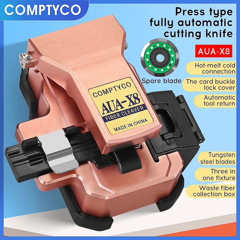 Automatic three-in-one Fiber Cleaver AUA-X8 Cable Cutting FTTT Fiber Optic Knife Tools