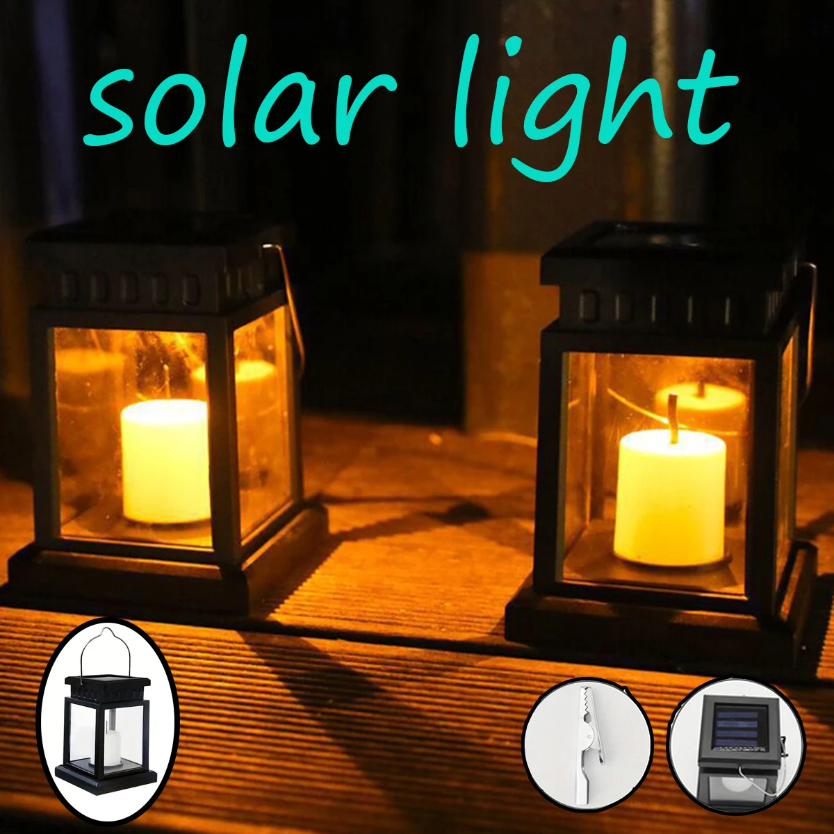 Garden Decor Outdoor Solar Retro Palace Lantern: Hanging Candle Lamp
