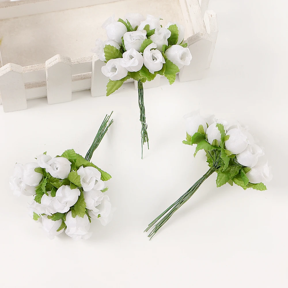 30 fiori artificiali per il fai da te, mini teste di rose finte, piccoli