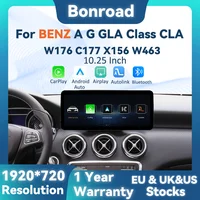 BONROAD Écran tactile multimédia sans fil CarPlay Android Auto GPS Radio 10,25 pouces 1920*720 pour Mercedes Benz Classe A GLA CLA W176 X156 C117 NTG 4.5 5.0 Airplay Autolink Mirroring Autoradio 1