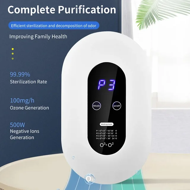 Negative Ion Air Purifier Ozone Generator Sterilize Smart Formaldehyde Deaerator Kitchen Toilet Deodorant Pet Room Deodorizer 2